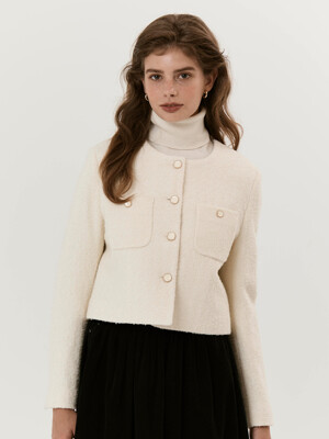 Saint wool tweed jacket_Ivory