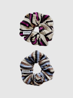 Multi stripe scrunchie (2color)