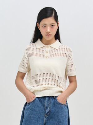 HOLEY KNIT TOP(IVORY)