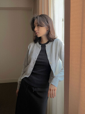 [24 SS][SALT Label] BAGLE COTTON CARDIGAN_GRAY