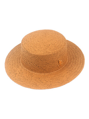 Simple Brown Flat Panama Hat 여름모자