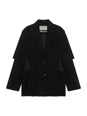 SIDE CUT OUT DETAIL JACKET IN BLACK