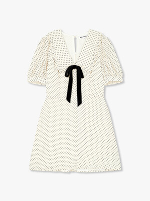 도트 카라 레이온 드레스 (Petites Kaylia Dress)_라이트베이지 RF14307015