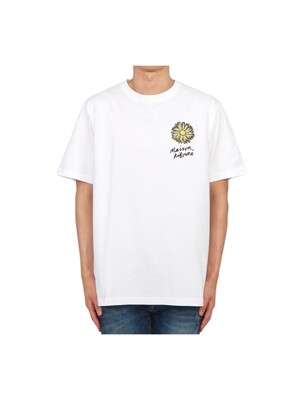 MAISON KITSUNE 메종키츠네 스크래치 플로팅 플라워 남성 반팔티셔츠 MM00128KJ0118 P100 053