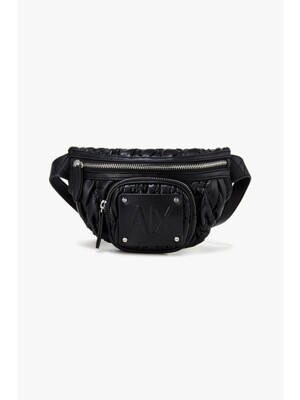 ARMANI EXCHANGE  여성 엠보 로고 패치 링클 벨트백(A424370516)블랙