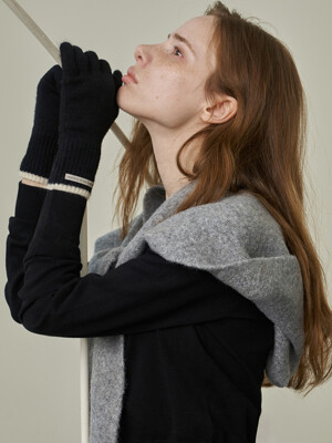 [단독]Color blocked wool blending gloves, Eira_4 colors
