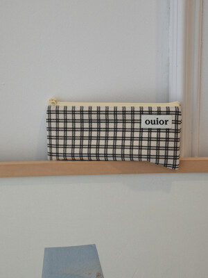 ouior flat pencil case - modern black (topside zipper)