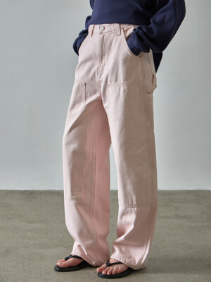 코튼 워크 팬츠_vintage pink