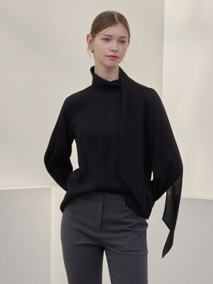 Tender Scarf Blouse_Black