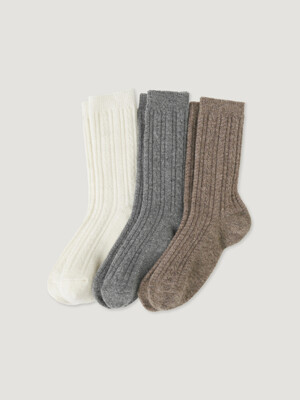 TOBY CABLE SOCKS_3COLORS SET