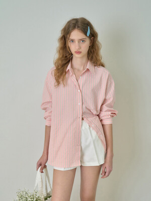 Ten seersucker Stripe shirts - Pink
