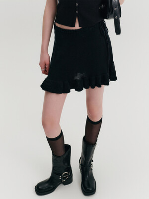 타니 러플 니트 스커트 / TANI RUFFLE KNIT SKIRT_2colors