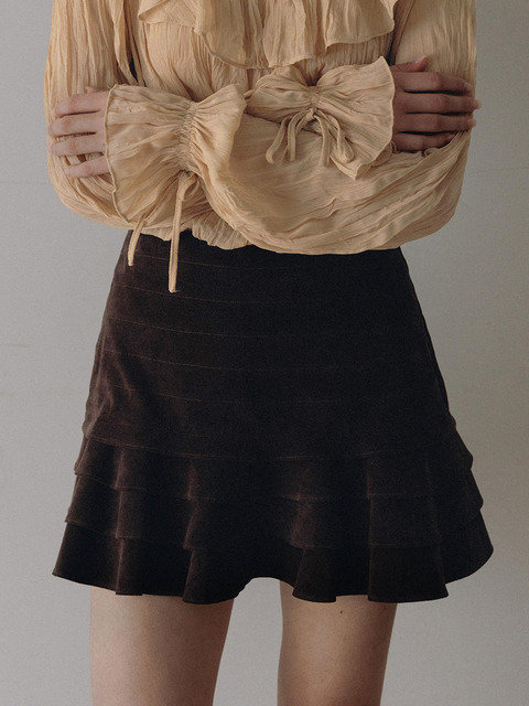 플로움 Rococo Ruffle Mini Skirt