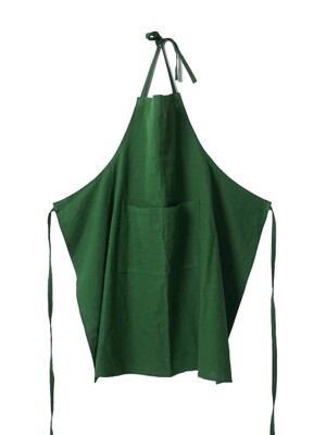 APRON-WASHED LINEN, FOREST GREEN