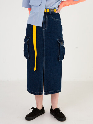 Pocket Denim Skirt [Blue]