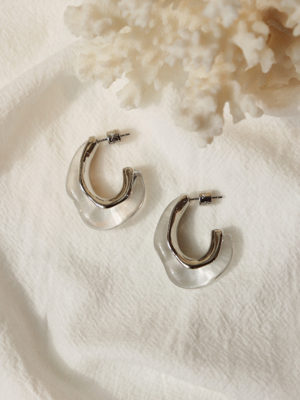 Bonbon Metal Organic Earrings L Clear