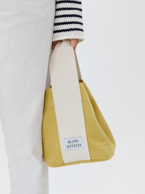 Slowstitch tote bag_small ( mustard )