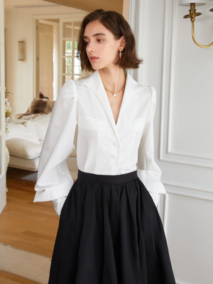 YY Fresh fragrant puff blouse_white