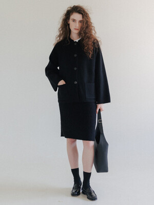 Wool Half Coat (Black)