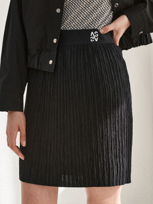 웨이브 플리츠 스커트(블랙) _ Wave Pleats Skirt(Black)