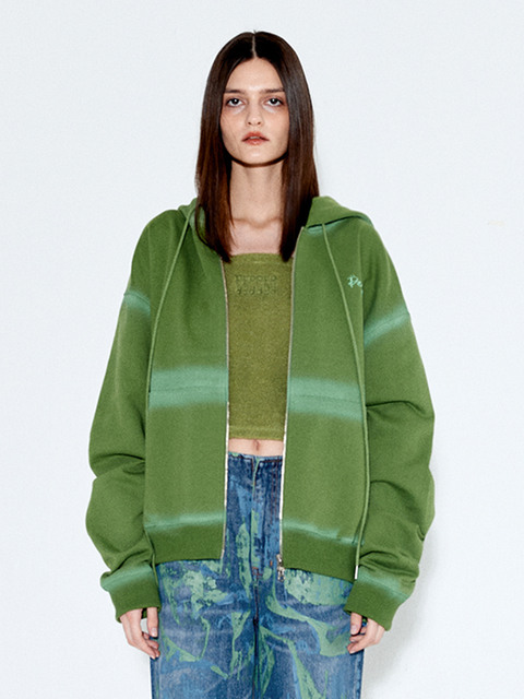 아우터 - 페퍼페퍼 (PEPPERPEPPER) - Pepper unisex point painting zip-up [Green]