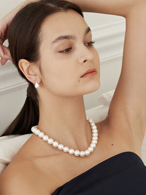 23 Day pearl Necklace 12mm-silver