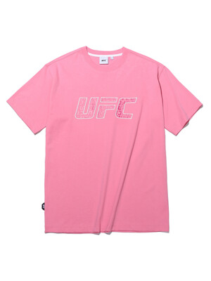 UFC 로고 모노그램 릴렉스핏 반팔 티셔츠  핑크 U2SSU2309PI