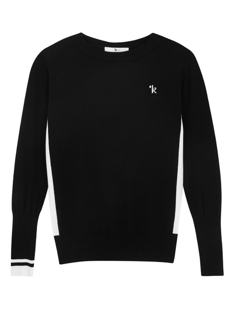 골프 - 릭크골프 (LIKKgolf) - Two-Tone Round Knitwear (Black)_L3A1-NB01K