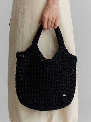 Knitted Tote Bag(Black)