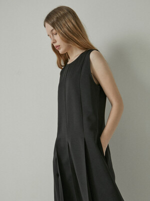 sleeveless long dress_BLACK