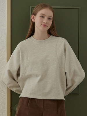 Curved Line Sweatshirt - Oatmeal