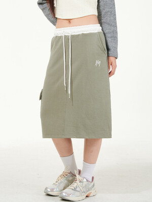 OFFICIAL CARGO MIDI SKIRT (OLIVE)