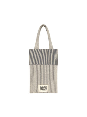 RIBBED KNIT TOTE BAG ivory