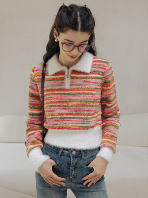 DD_Rainbow striped knitted sweater