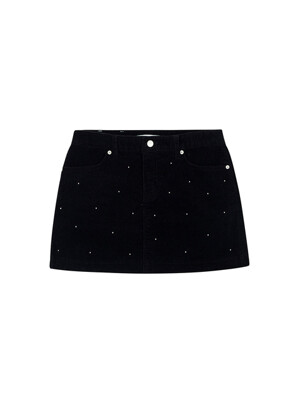 Pearl Corduroy Mini Skirt_black