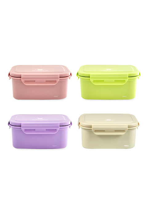 리빙크리에이터 지켜텐 컬러스텐용기 1100ml (4color) 런치박스 도시락 밀폐용기