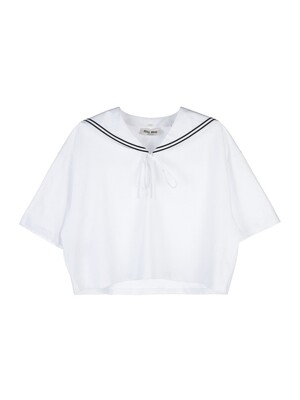 [미우미우] 자수 장식 코튼 티셔츠 MJN460 11EC F0009