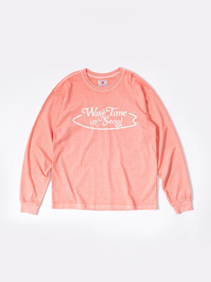 WAVE TIME IN S(E)OUL L/S T-SHIRT (PASTEL PINK)