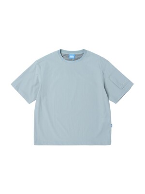 남녀공용 나일론 스판 소매 포켓 우븐 티셔츠[LT-KHAKI](UA4ST95_62)