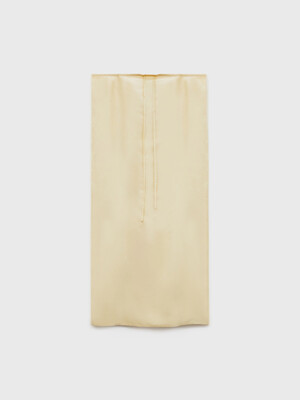 Two Layers Wide String Silk Skirt - Cream