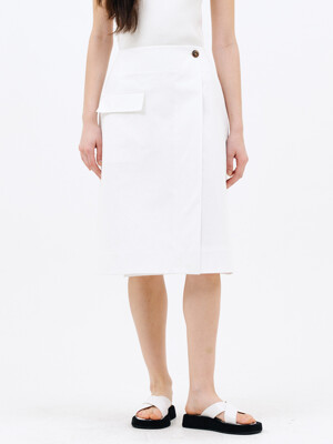 pocket wrap skirt_white