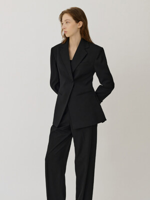 MARGUAX hourglass fit semi-double tailored jacket_Black