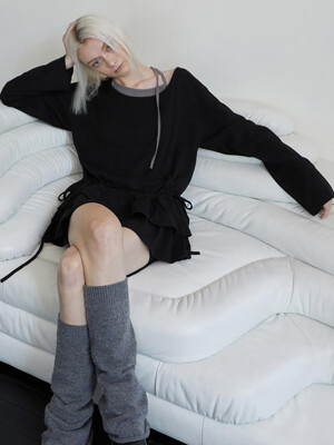 Frill Layered Long Sleeve Black