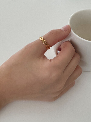 Antique Chain Open-ring [18k Gold Plated]