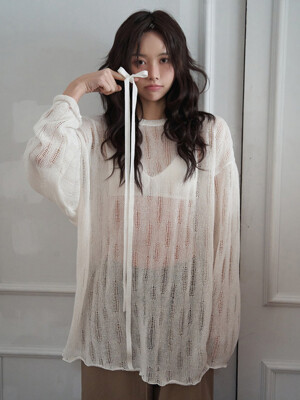 [단독]25SS tigee see-through knit t-shirt