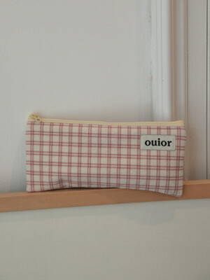 ouior flat pencil case - modern pink (topside zipper)