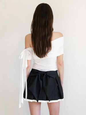 CUPCAKE BACK RIBBON PLEATS SKIRT_TT5S501DK