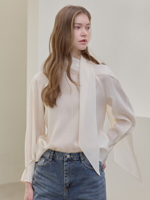 Tender Scarf Blouse_Cream