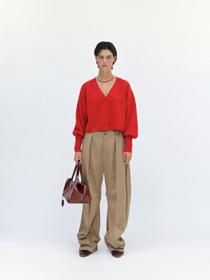 WIDE CURVED PANTS_BEIGE