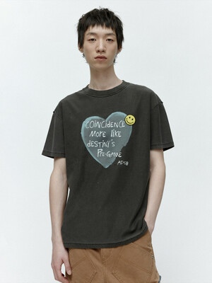 UNISEX HEART MESSAGE T-SHIRT atb1251u(CHARCOAL)